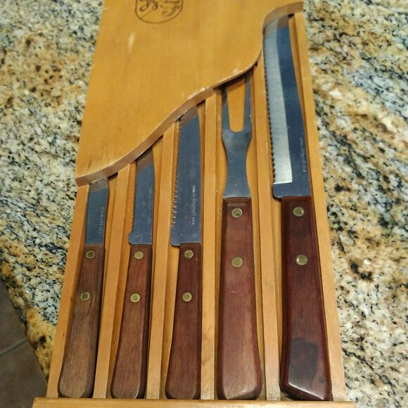 Forgecraft Olde Forge Wooden Knife set Made in the USA Set Of 5 Knives - Picture 10 of 10